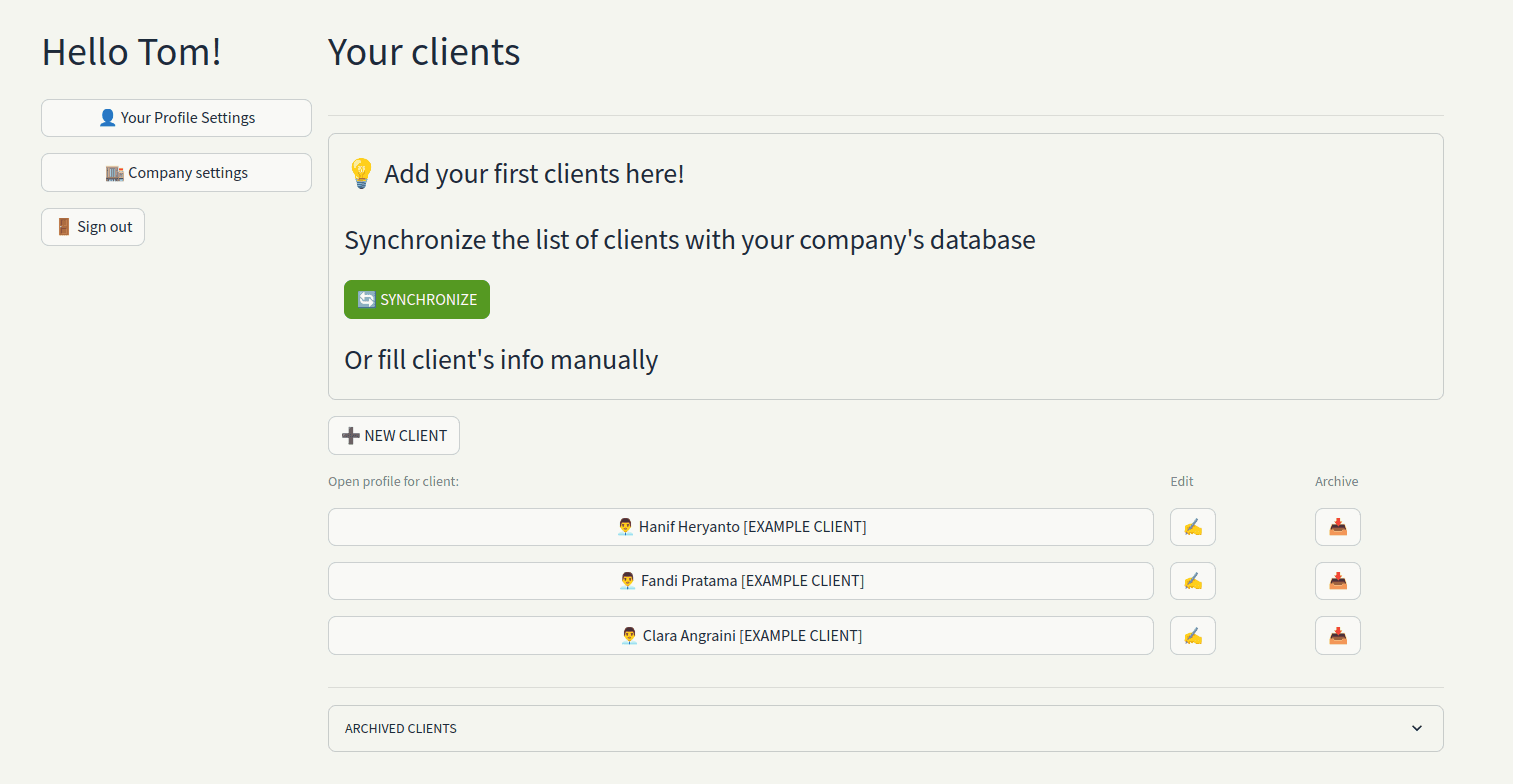 ProSales client list
